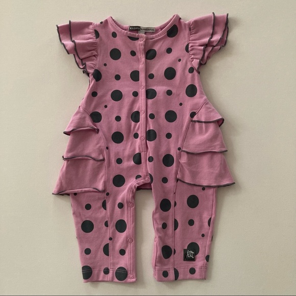 Kashka Baby Girl 6 Months Purple Ruffle Romper - Picture 1 of 8